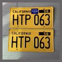1956 California YOM License Plates For Sale - Restored Vintage Pair HTP063