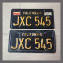 1963 California YOM License Plates For Sale - Original Vintage Pair JXC545