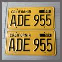 1956 California YOM License Plates For Sale - Restored Vintage Pair ADE955